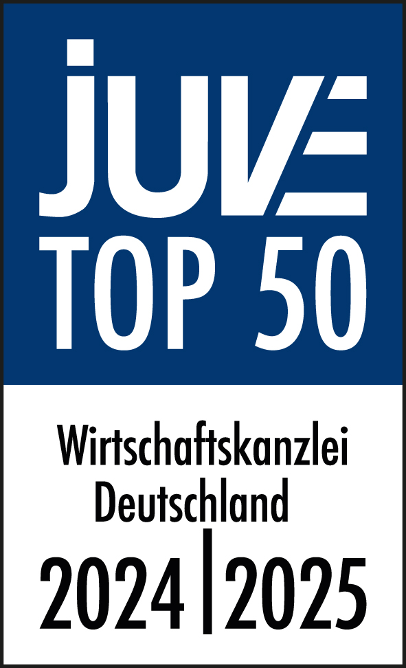 Auszeichnung JUVE Top 50 Wirtschaftskanzlei Deutschland 2024/2025