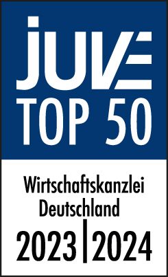 Auszeichnung JUVE Top 50 Wirtschaftskanzlei Deutschland 2023/2024