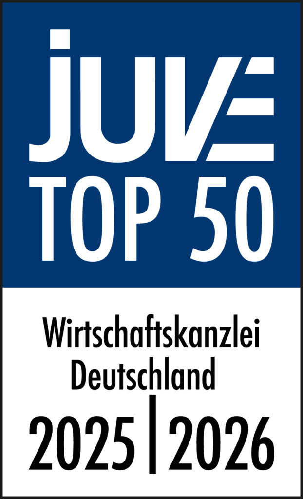 Auszeichnung JUVE Top 50 Wirtschaftskanzlei Deutschland 2025/2026